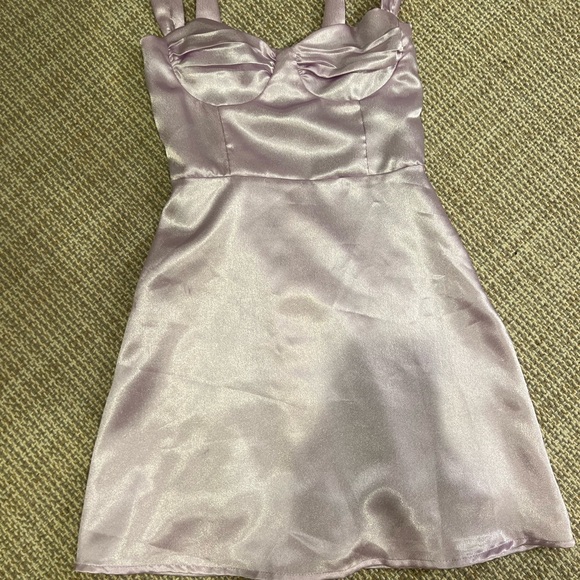 Lucy in the Sky Lilac Satin Dress - Picture 1 of 3